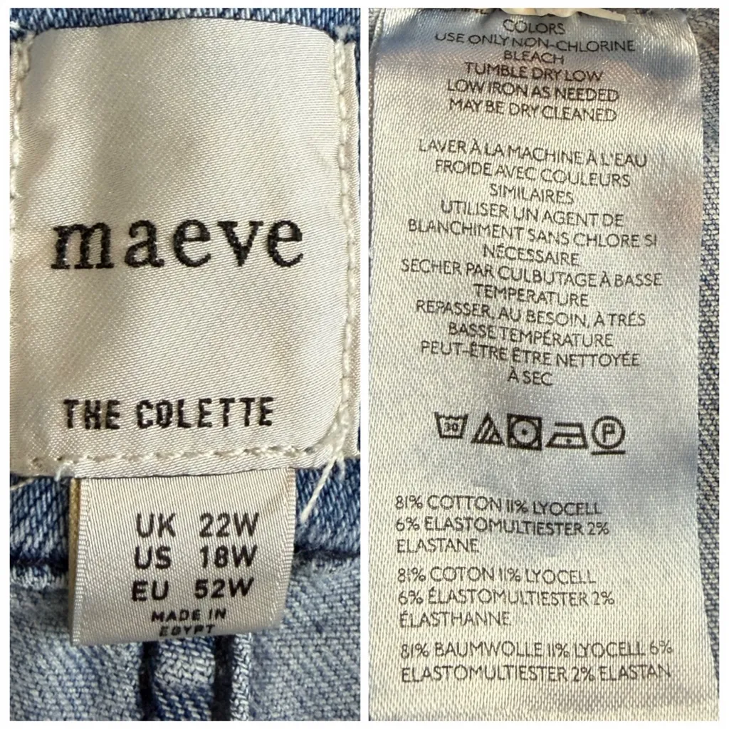 Maeve Anthropologie The Colette Wide Leg Crop Jeans High Rise Women’s Size 18W - Image 12