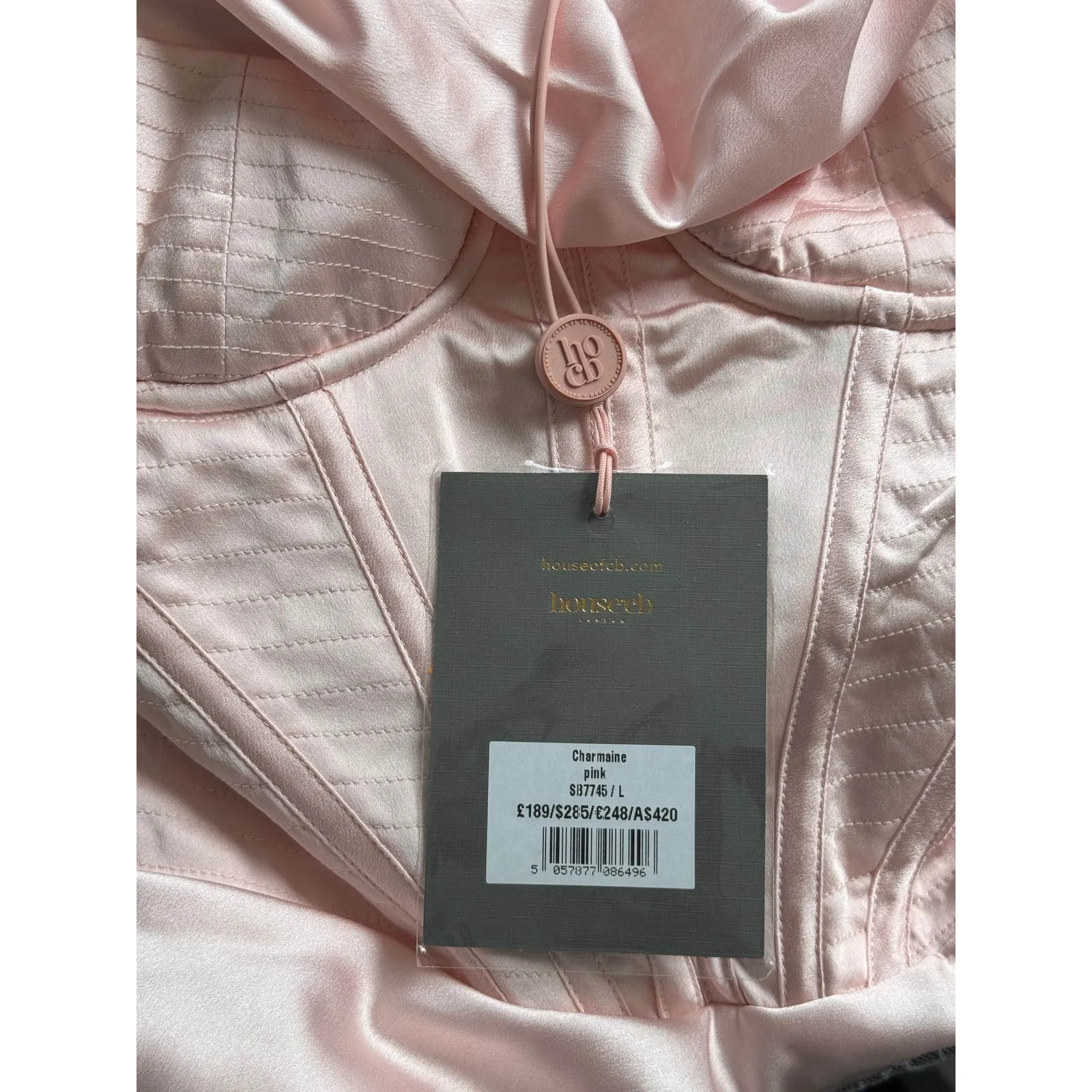 House of CB Charmaine Maxi‎ Dress Blush Pink Size Large NWT - Image 9