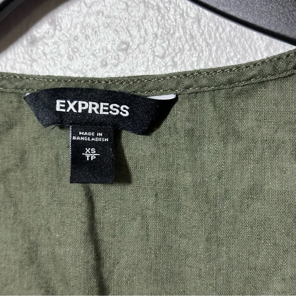 Express Women Dark Green Sleevelesstie knot Top size XS‎ - Image 3
