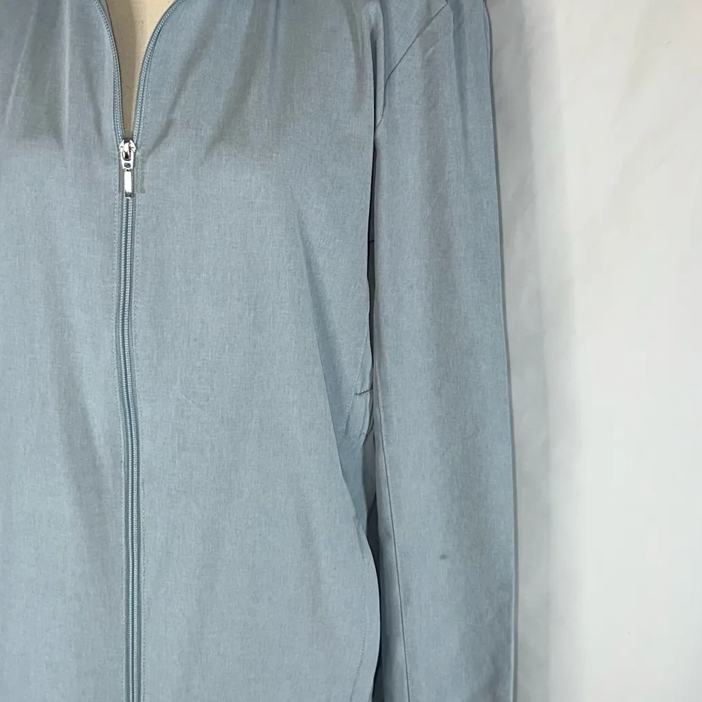 Hang Ten Jacket Women’s L Windbreaker Full-Zip Light Blue Athleisure UPF 50+ - Image 2