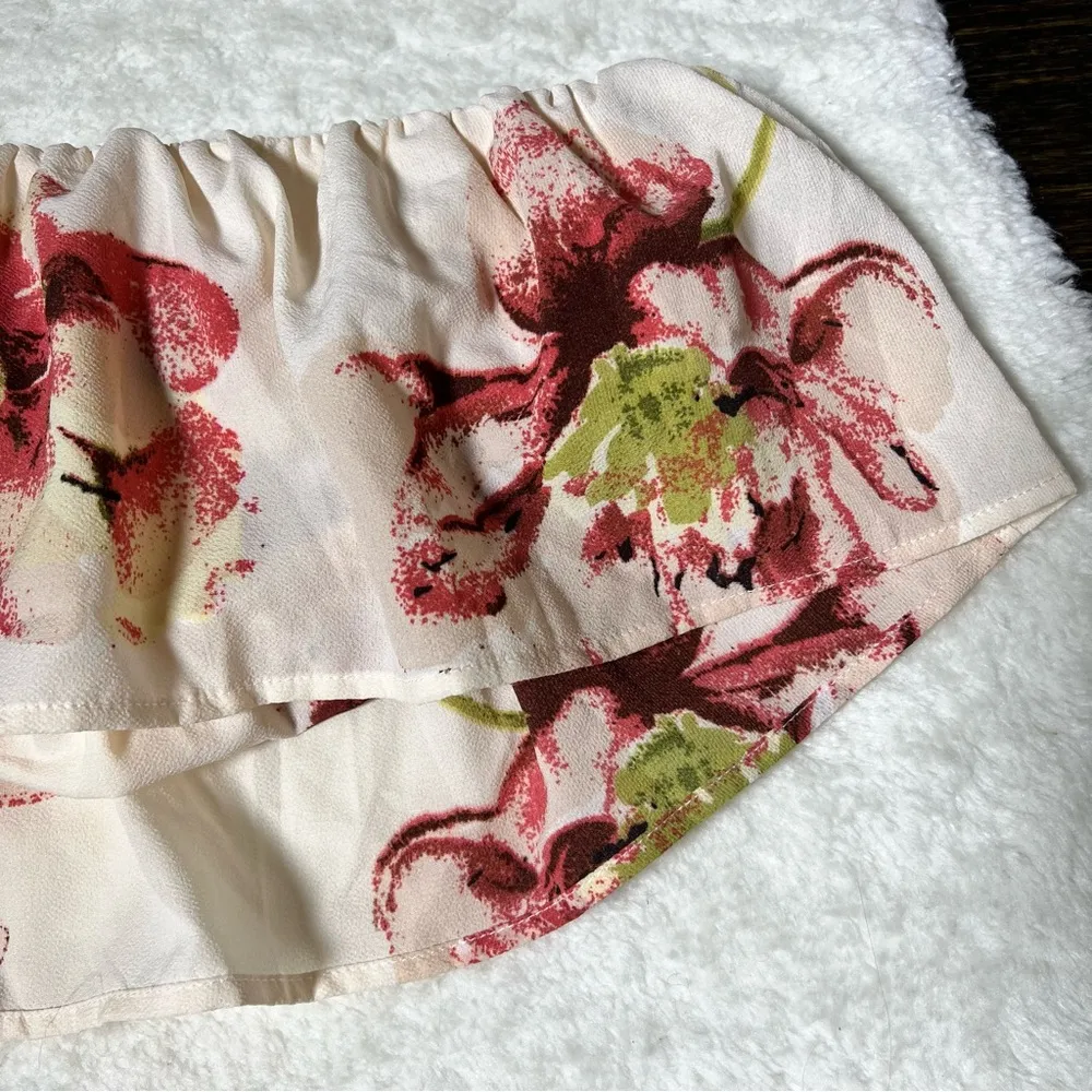 In the Beginning Pink Floral Bandeau Top - Image 4