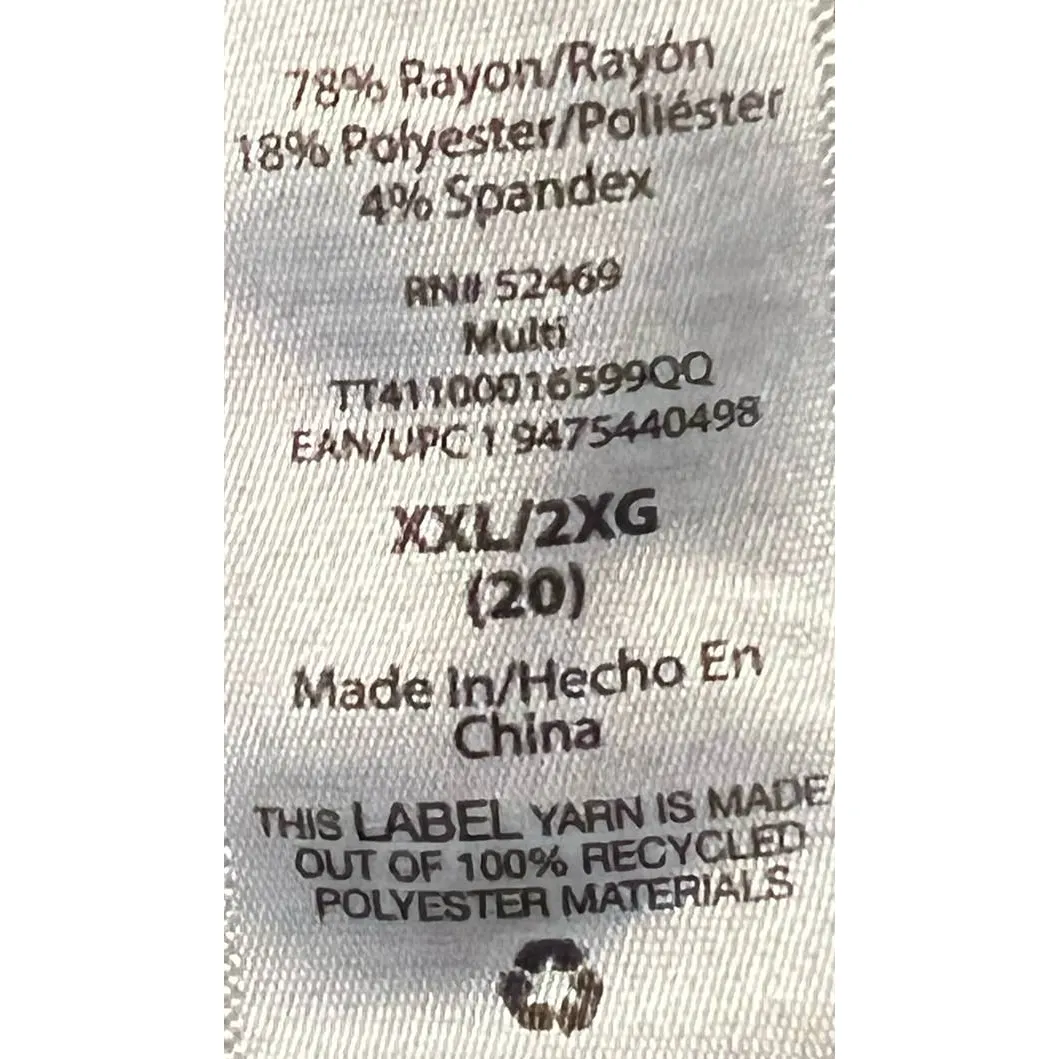 Time & Tru Women's Black Gray White Cow Neck‎ Long Sleeve Tunic Size XXL 20 - Image 4