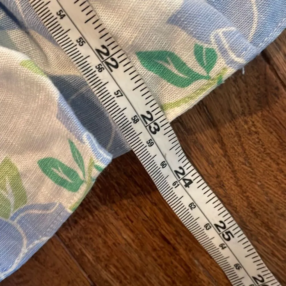 Draper James linen blend RSVP floral smocked cropped tank size Xl - Image 4