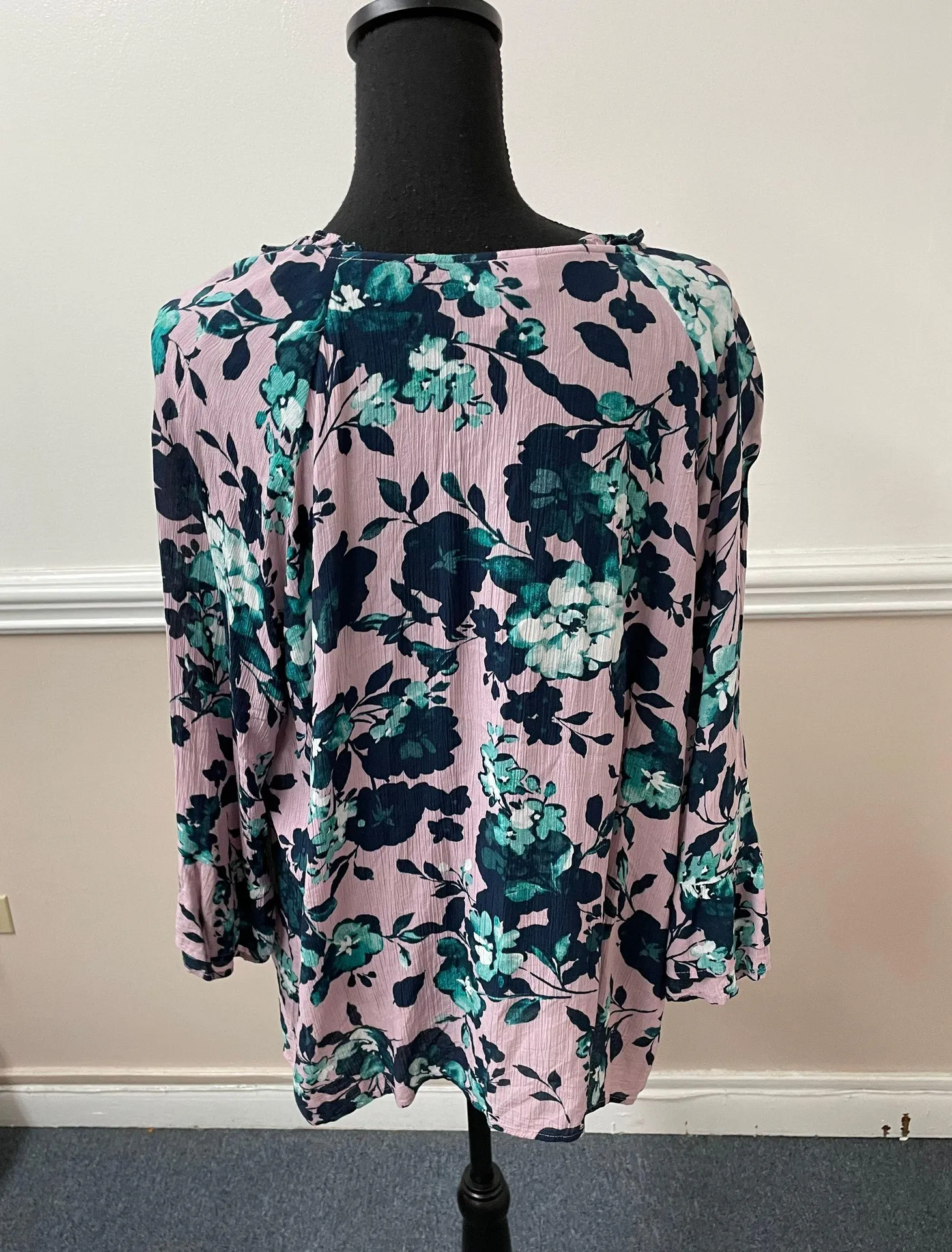 J.Jill  Floral Tie Front Blouse - Image 2