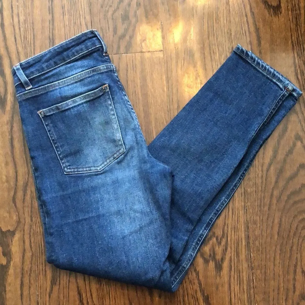 ACNE STUDIOS Women Blue ‘SKIN 5 USED BLUE’ Skinny Low Rise Jeans Sz 27 - Image 4