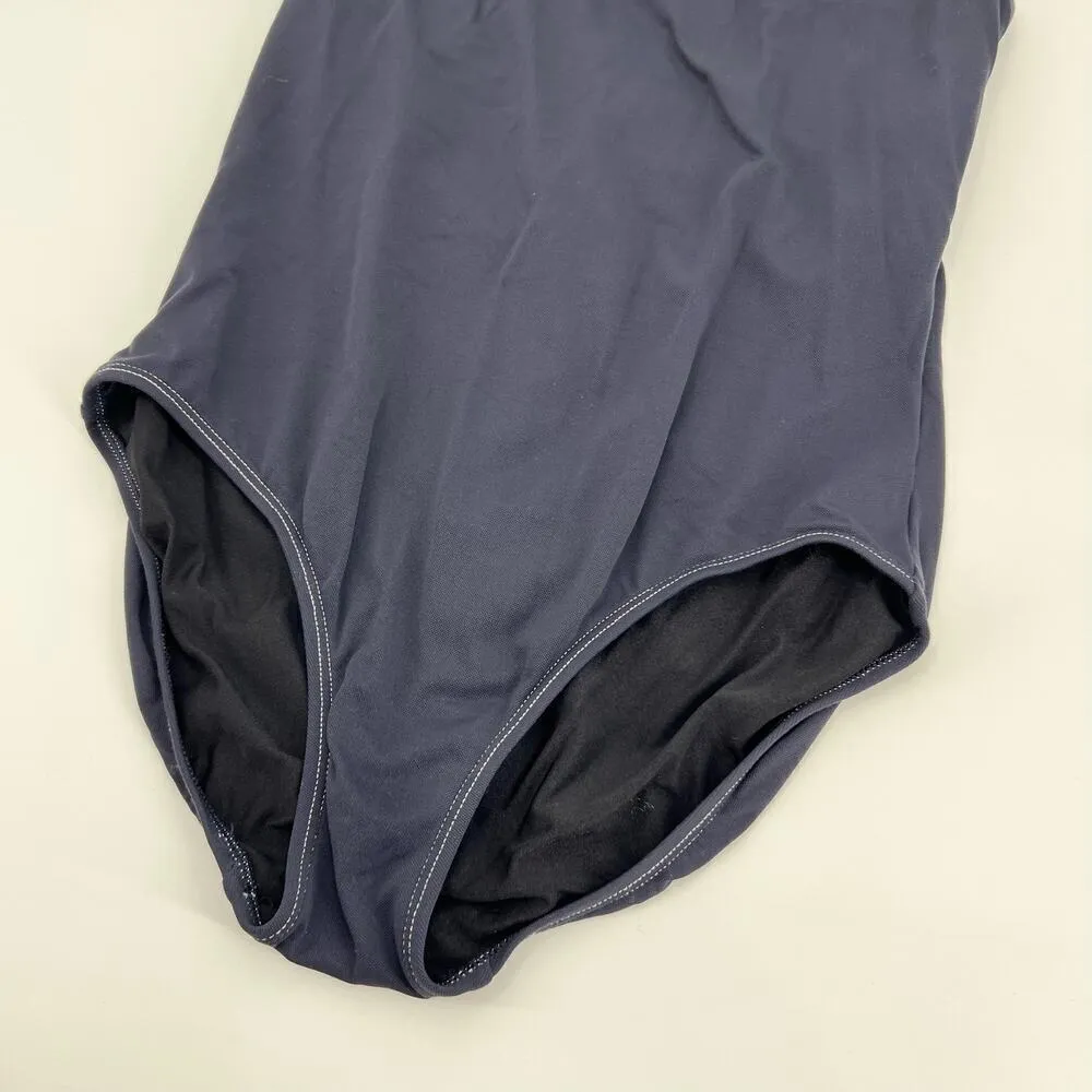 Lands' End navy blue halter top plus size one piece bathing suit swim size 16 - Image 7