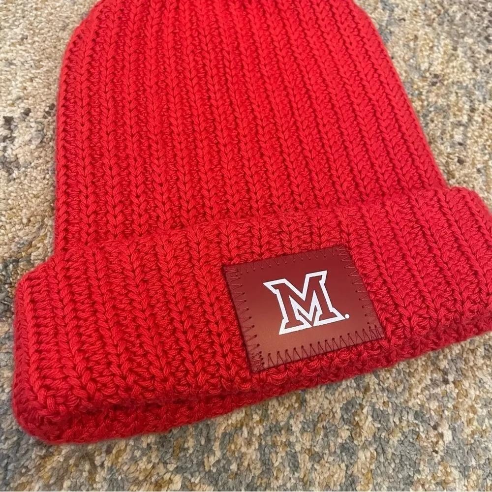Love Your Melon Adult Miami hawks Pom Beanie in Red - Image 7
