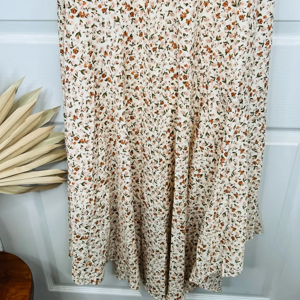 Wishlist Women's Cream Floral Handkerchief Midi Dress Multicolor Size M - Image 10
