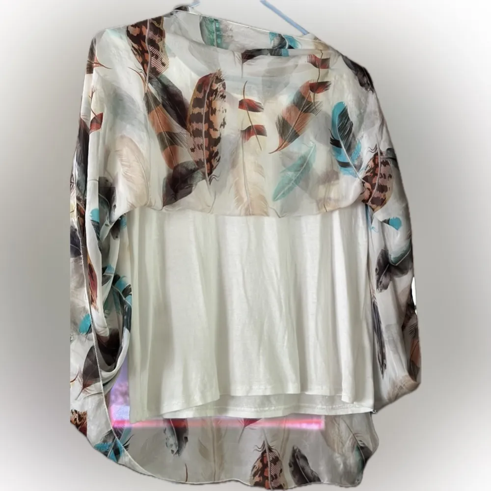 Elena Baldi Made in Italy silk blend Boho top Sz S - Image 10