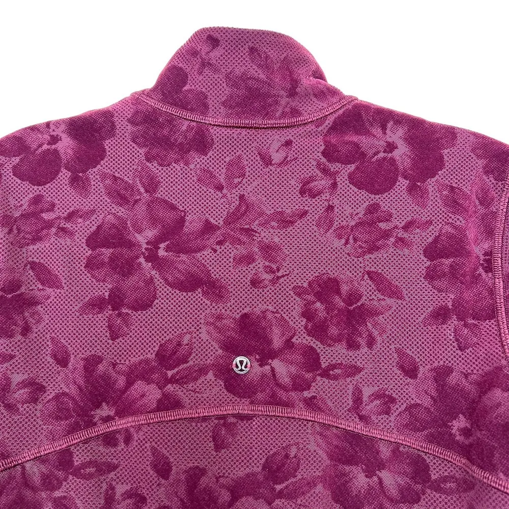 Lululemon Maroon Floral Special Edition Define Jacket Flocked Dark Adobe Sz 6 - Image 5