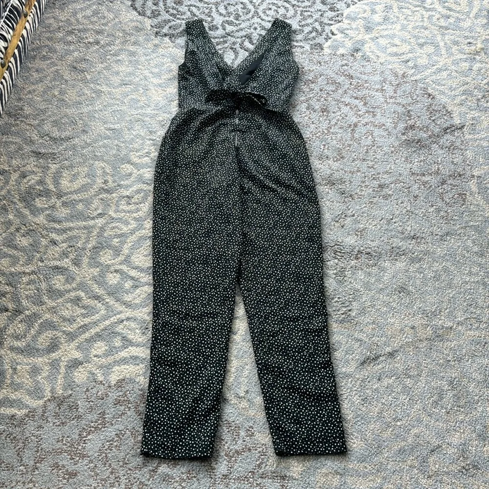 Sam Edelman The Back Jumpsuit Open Back Polka Dot Black 2 - Image 7