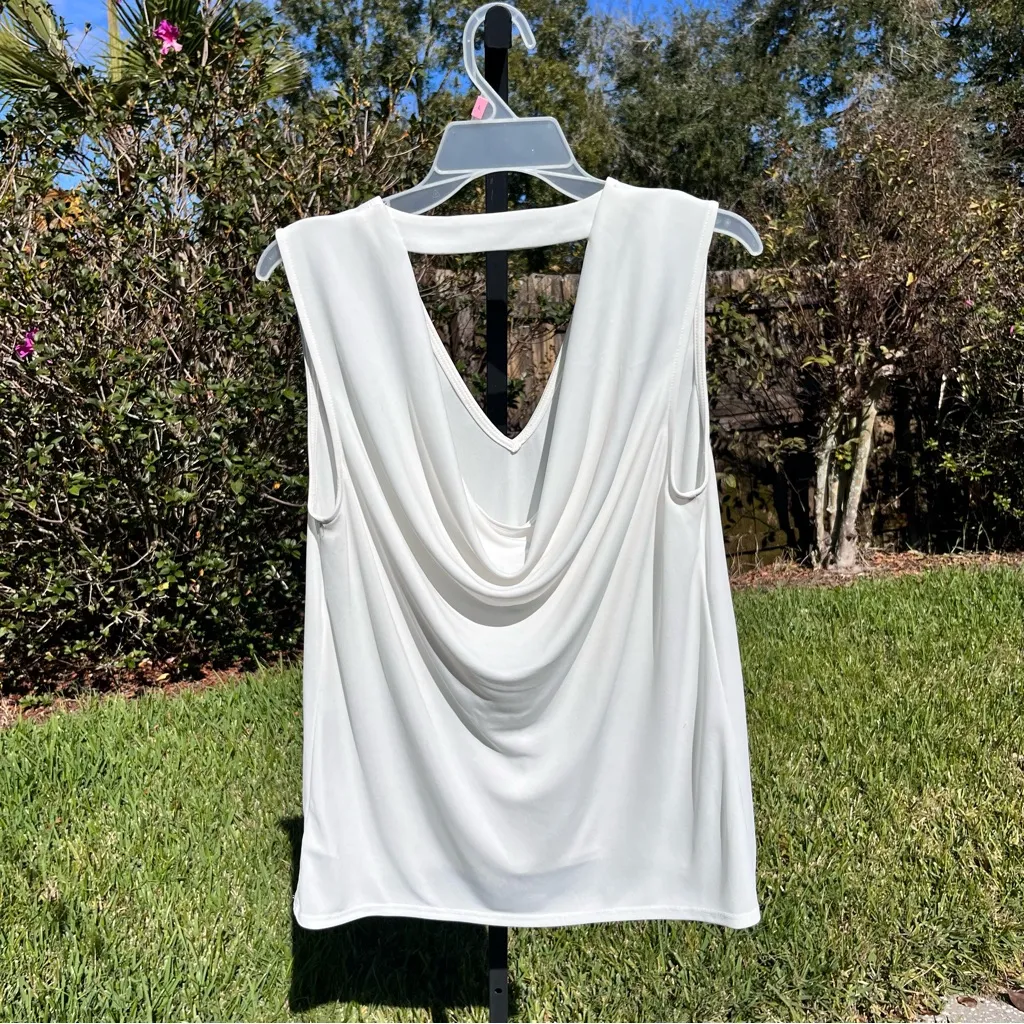 Robert Rodriguez Tyler White Open Back Draped Blouse Size M - Image 4