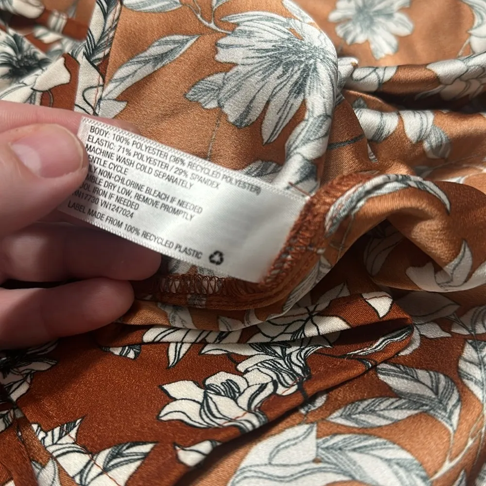 La Ligne X Target Brown Long Sleeve Floral Midi Dress Size XS - Image 7