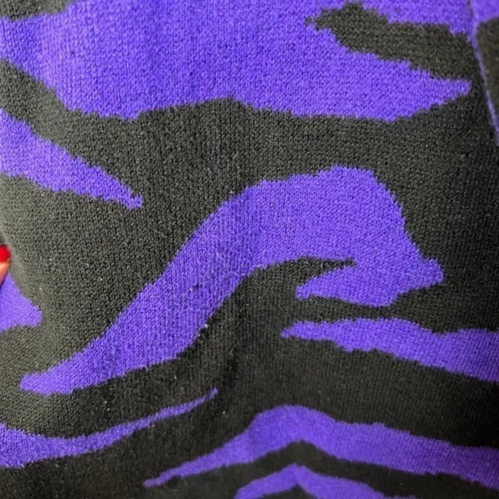 Eloquii purple & black open front thick one button cardigan thick sweater 3X - Image 4