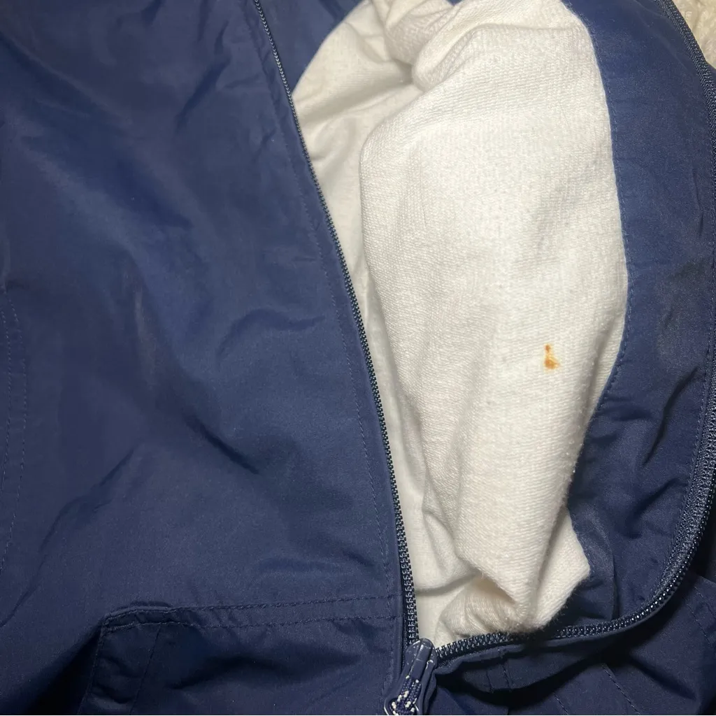 Eddie Bauer Jacket Womens‎ XS Oversized Blue Windbreaker Full Zip Hooded Outdoor - Image 8