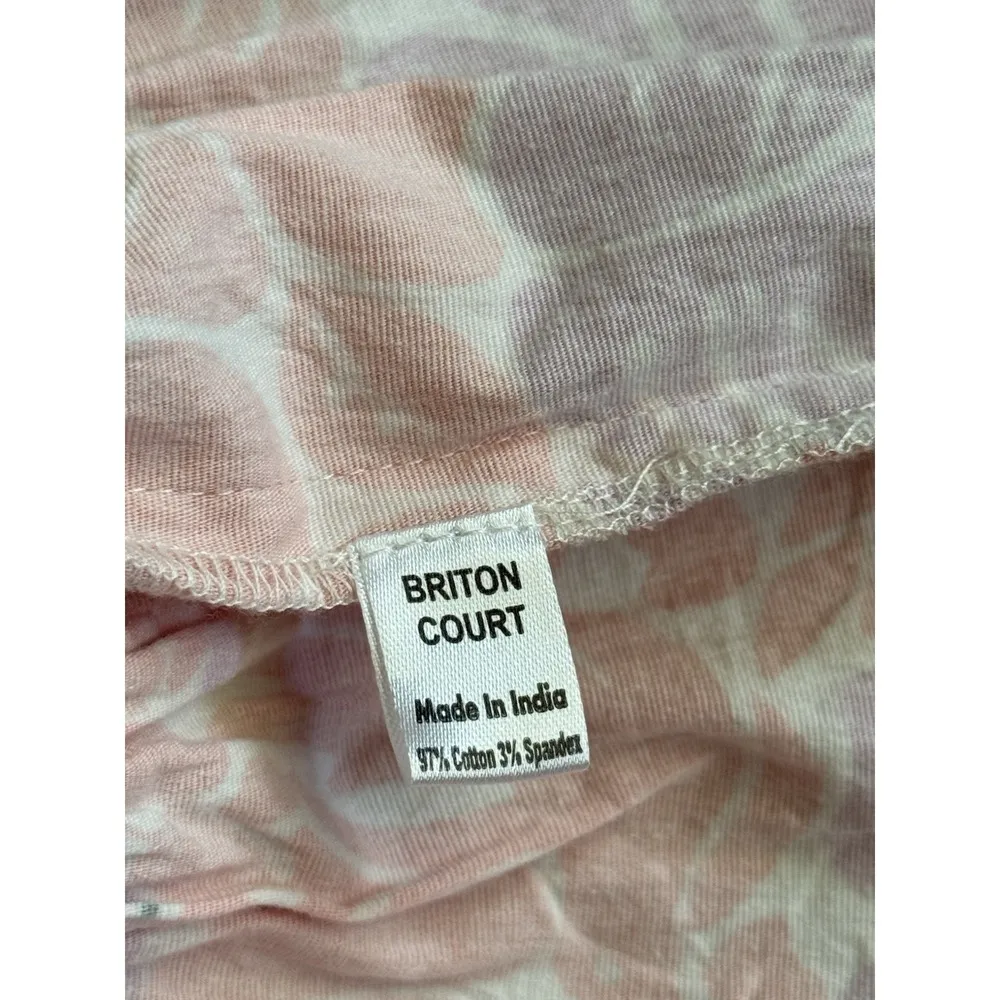 Briton Court Orchid Colorful Orange Purple Floral Midi Dress Puff Sleeves Medium - Image 4