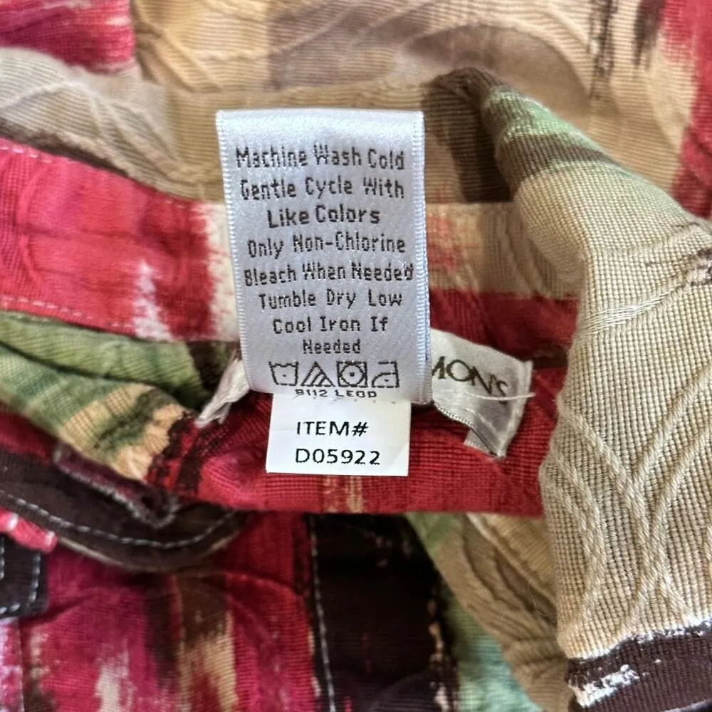 Drapers & Damons Geometric Textured Button Up Jacket Womens 2X Cotton Tan Multi - Image 7