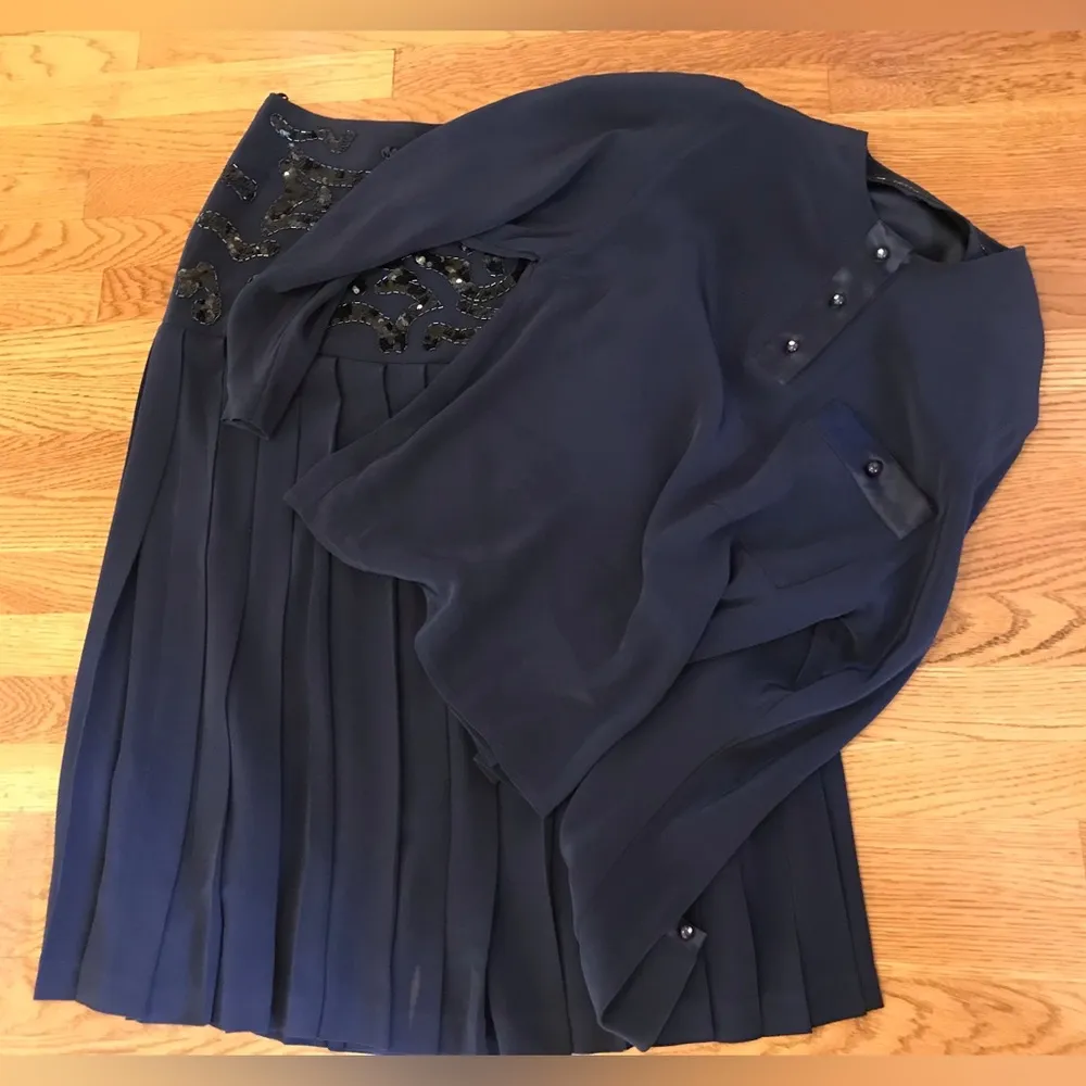 Vintage Della Roufogali yoke skirt and blouse in blue vintage size 10 - Image 14