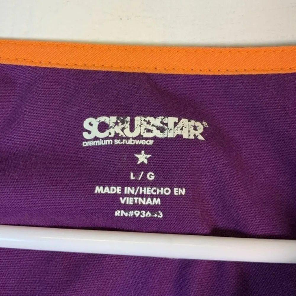 Scrubstar Purple Three-Pocket Scrub Top Hospital Medical Nurse Large EUC #2851 - Image 5