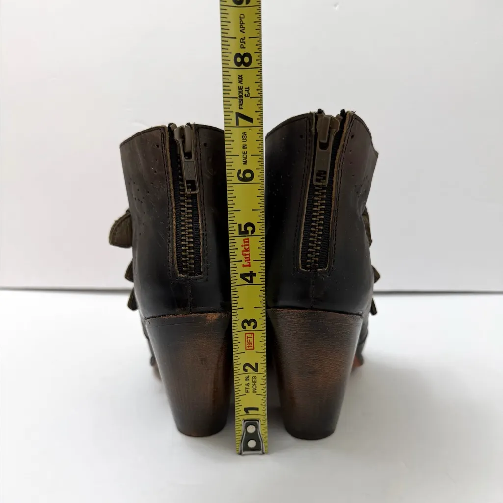 Freebird by Steven Malbec Black Leather Ankle Boot Bootie Chunky Heel Size 7 - Image 11