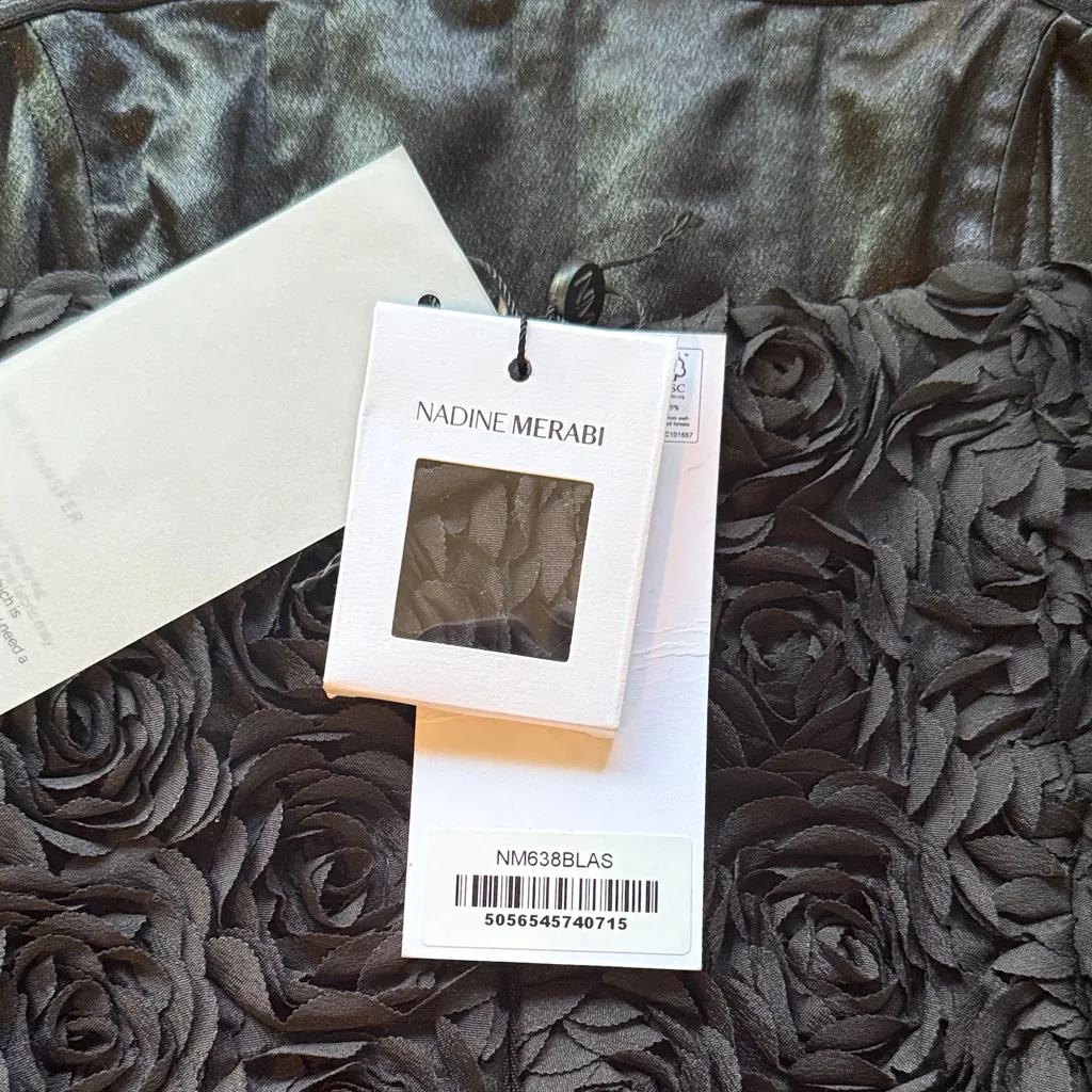 NADINE MERABI Black MAISY Strapless Floral Mini Dress - Image 4