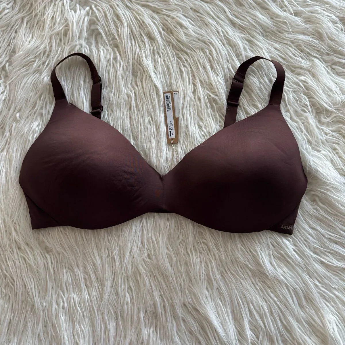 Skims Wireless Push Up Plunge Bra Cocoa Size 42DD - Image 2