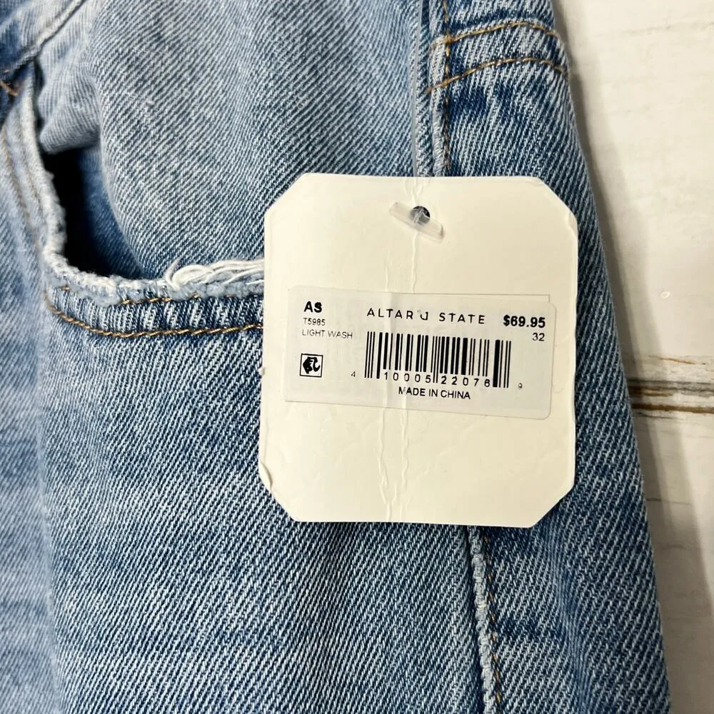 Altar’d State Vervet Cropped Distressed Denim Jeans Size 32 - Image 3