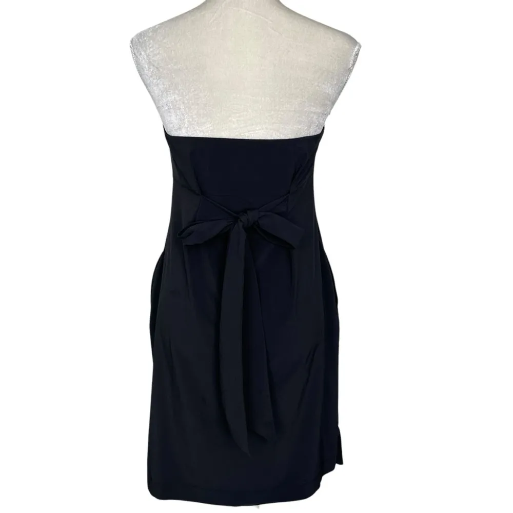 Athleta Anywhere Dress Women’s Size 4 Black Lightweight Waist Tie Strapless - Image 6