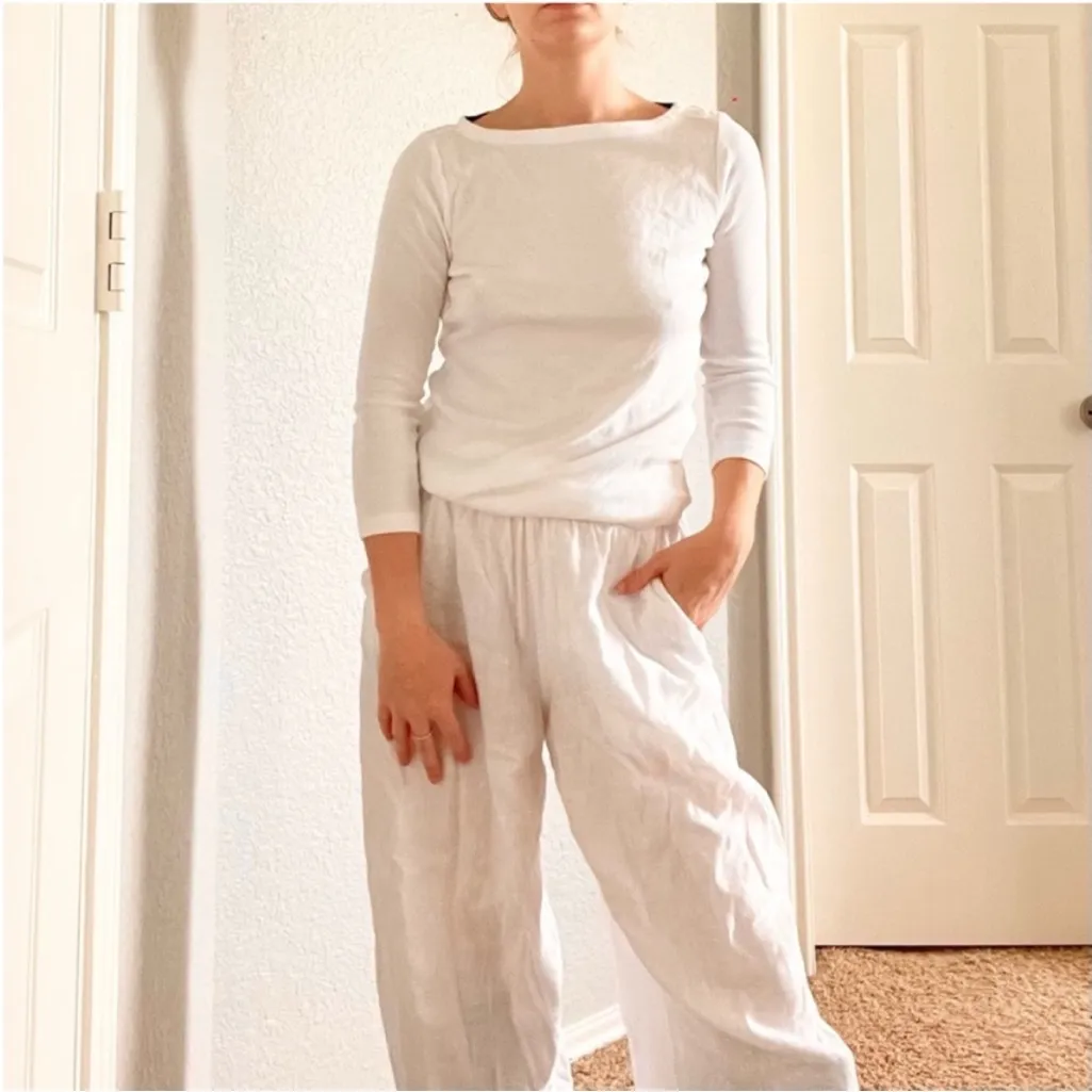 Charter Club White Long Sleeve Top - Image 4