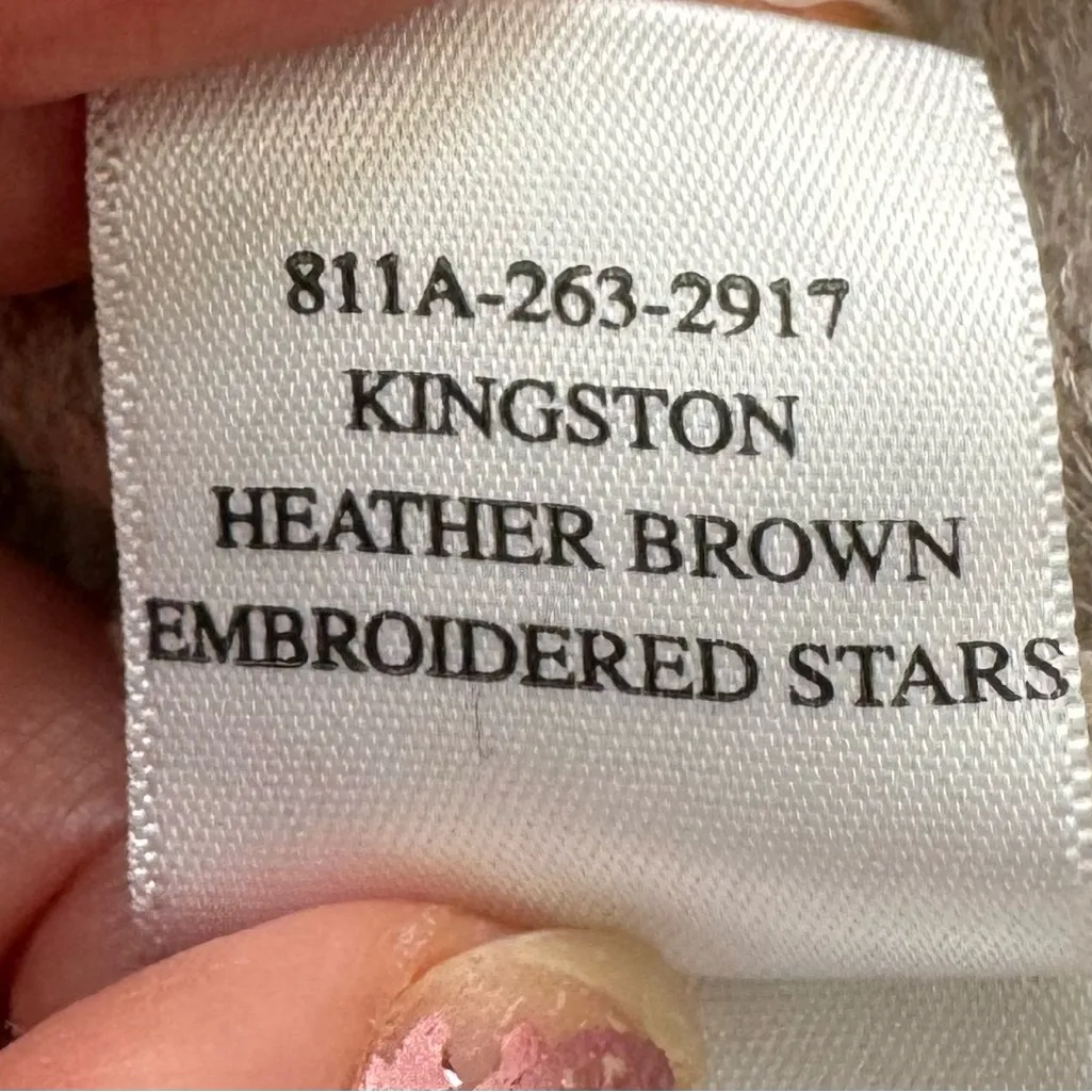 Rails Kingston Heather brown embroidered stars sweatpants Joggers, size S gym - Image 7