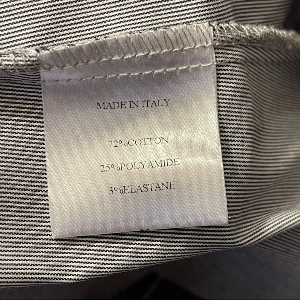 New Background striped cotton blue white asymmetrical peplum button down shirt M Size M - Image 10