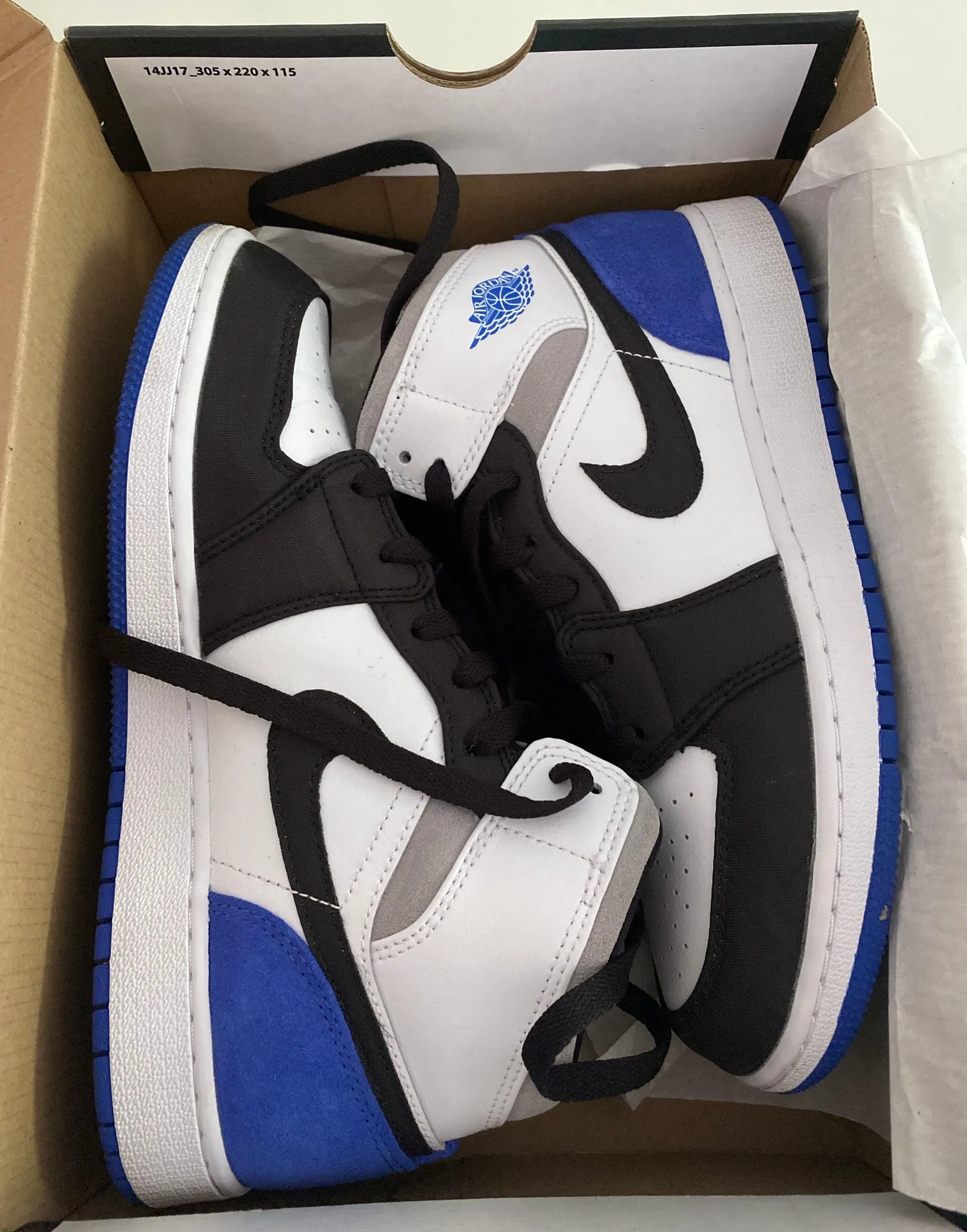 Air  1 Mid SE White Black Royal (GS) - Image 9
