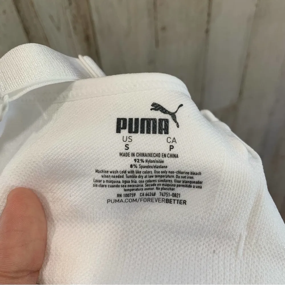 Puma White Padded Sports Bra - Image 6