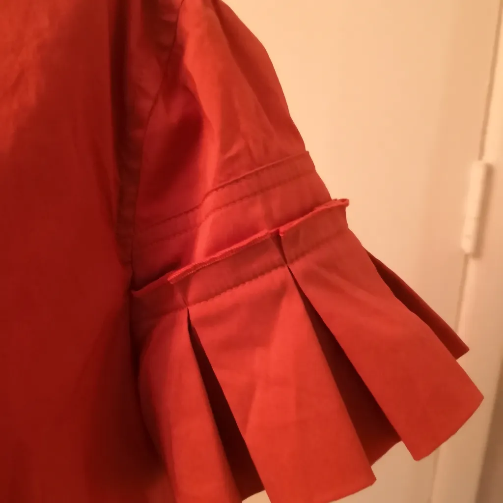 BCBGMaxAzria Flutter Sleeve Cottage Core Shirt Dress 2 Midi Minimalist Tradwife - Image 5