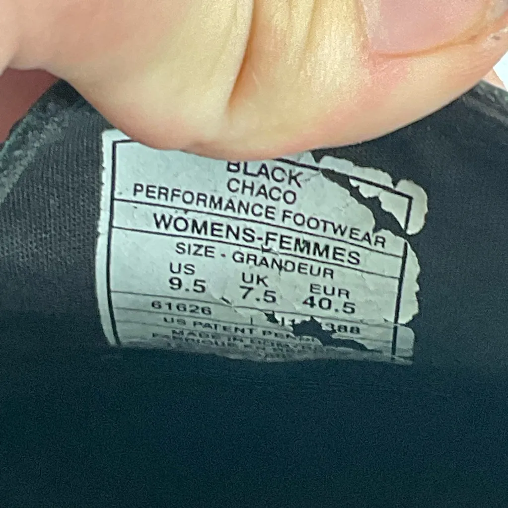 Chaco Black Leather Slip On Mules Size 9.5 - Image 8