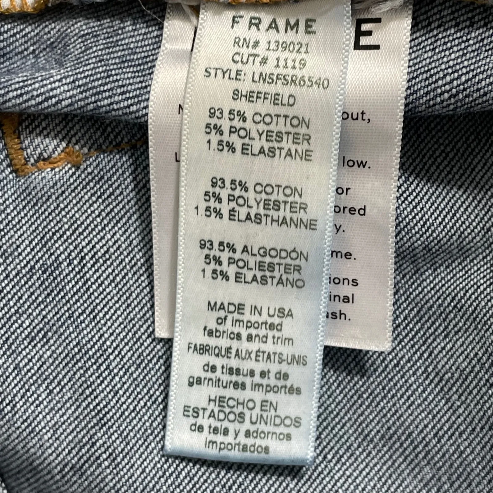 FRAME Le Nouveau Straight Jeans Women Size29 Blue Wash High Rise Split Raw Hem - Image 8