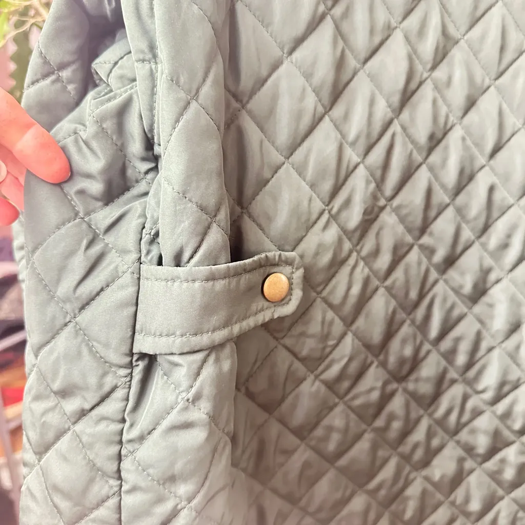 Lands end oversized Quilted Green barn Jacket Sz Xl - Image 5