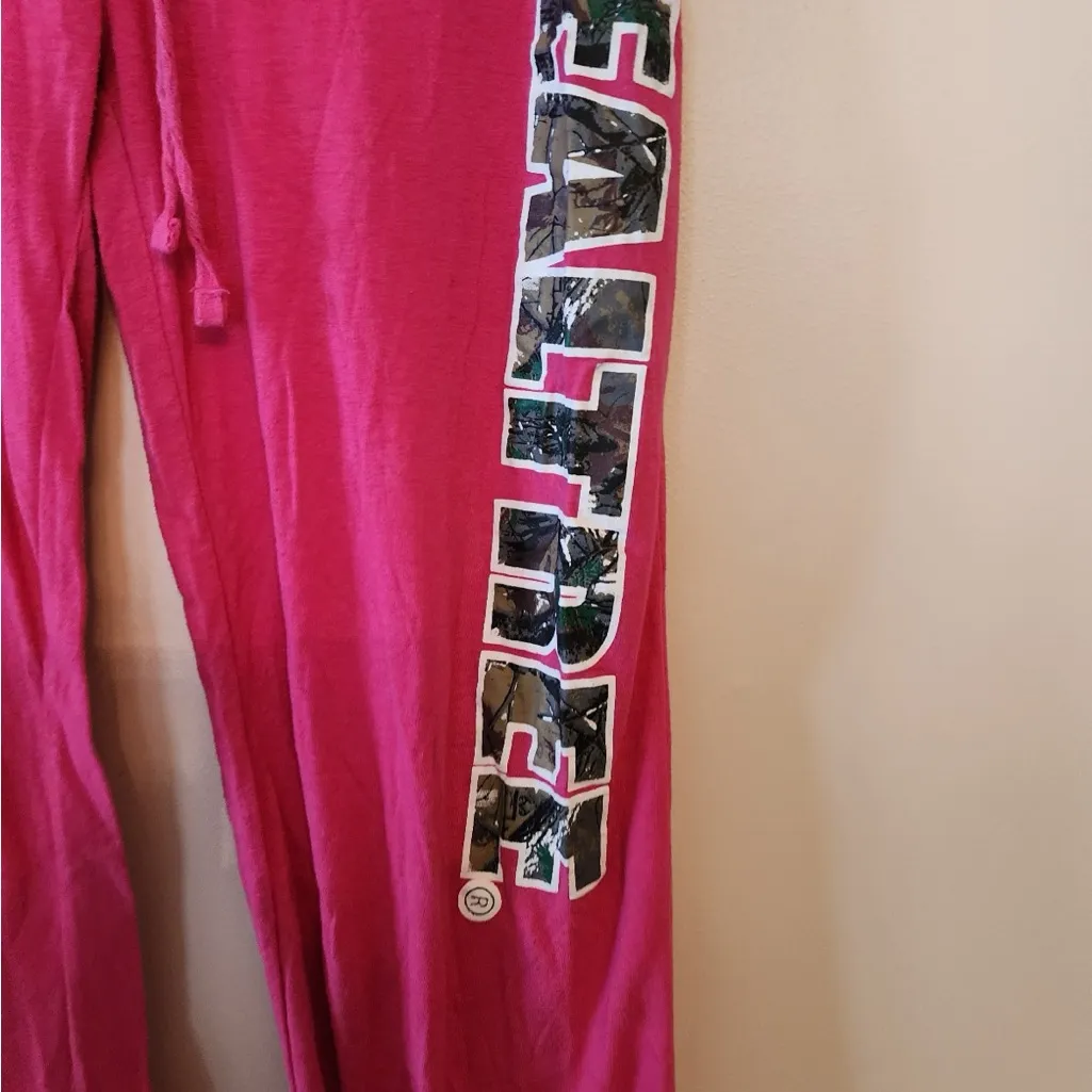 Pink Real Tree Camo Print Wide Leg Lounge Pants Women's Size large - Image 2