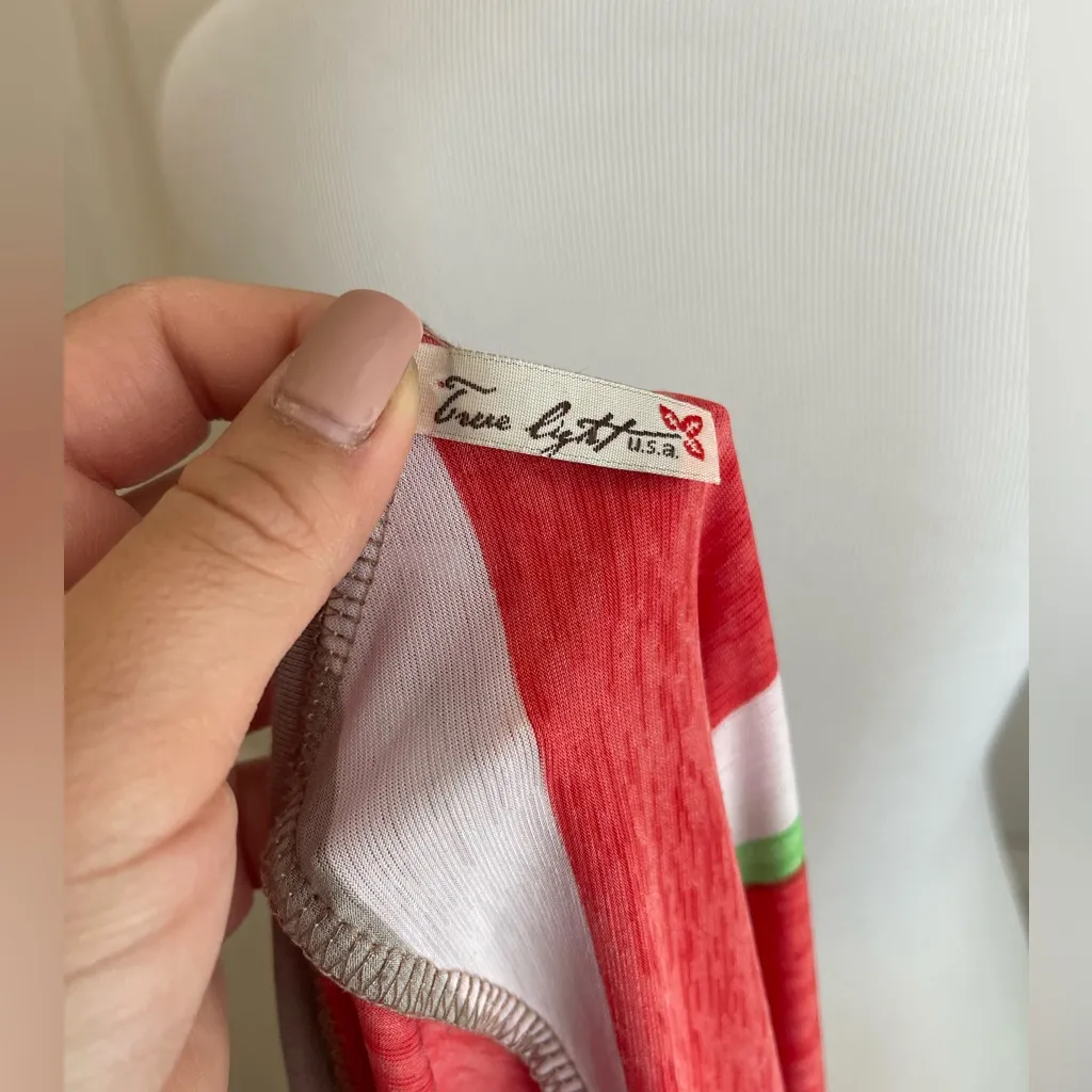 TrueLight Striped Top with Cutout on the back Medium Red - Image 4