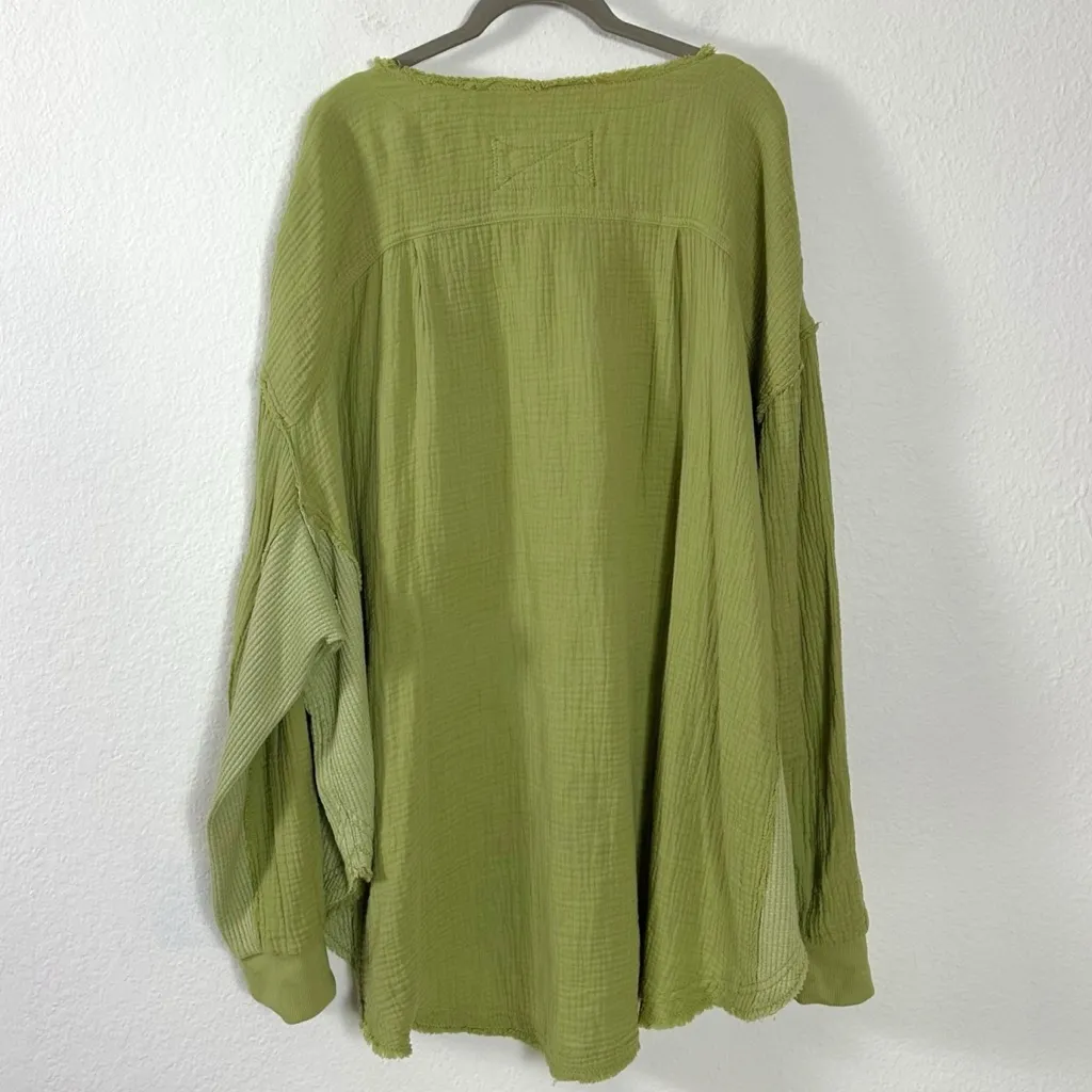 Free People Bohemian LagenLook Gauze Palo Santo Pullover Tunic Top Size Large - Image 7