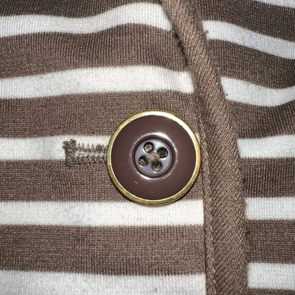 Investments Womens Blazer Suit Jacket Striped Stretch Brown White 18 - Image 4