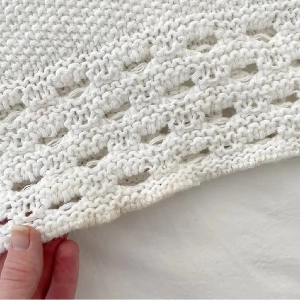 Vintage 90s Crochet Knit Halter Top White Size XS - Image 8