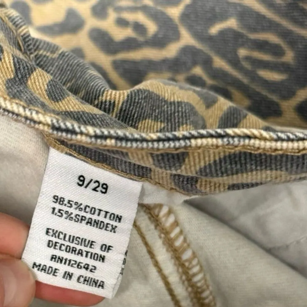 NWT vintage wash y2k cheetah leopard print baggy wide leg jeans - Image 8