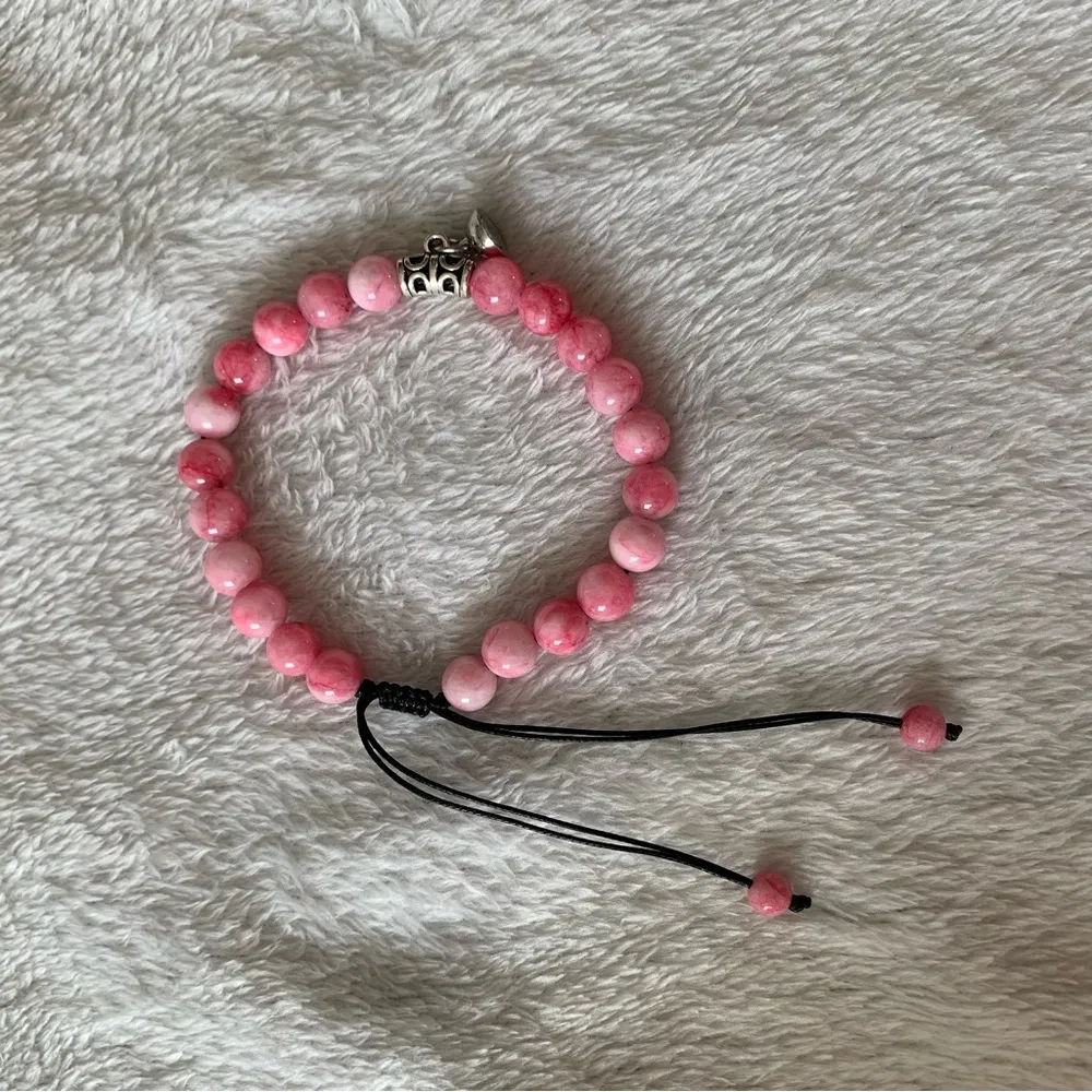 Black and pink beaded magnetic bracelets adjustable - Image 7