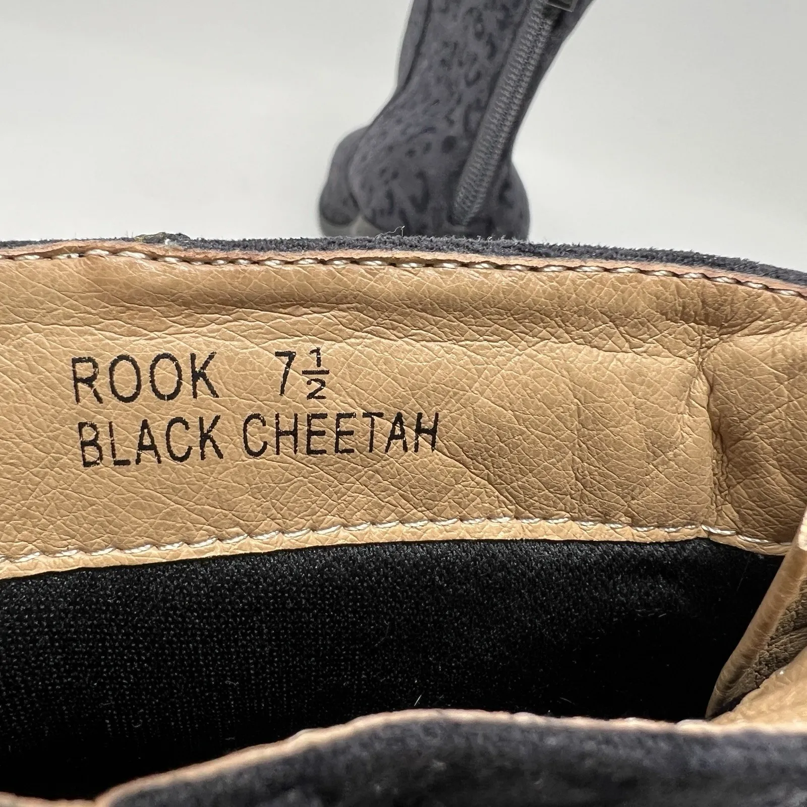 Vintage Havana Rook Black Cheetah Zip Up Ankle Booties Boots Women's Size 7.5 - Image 12