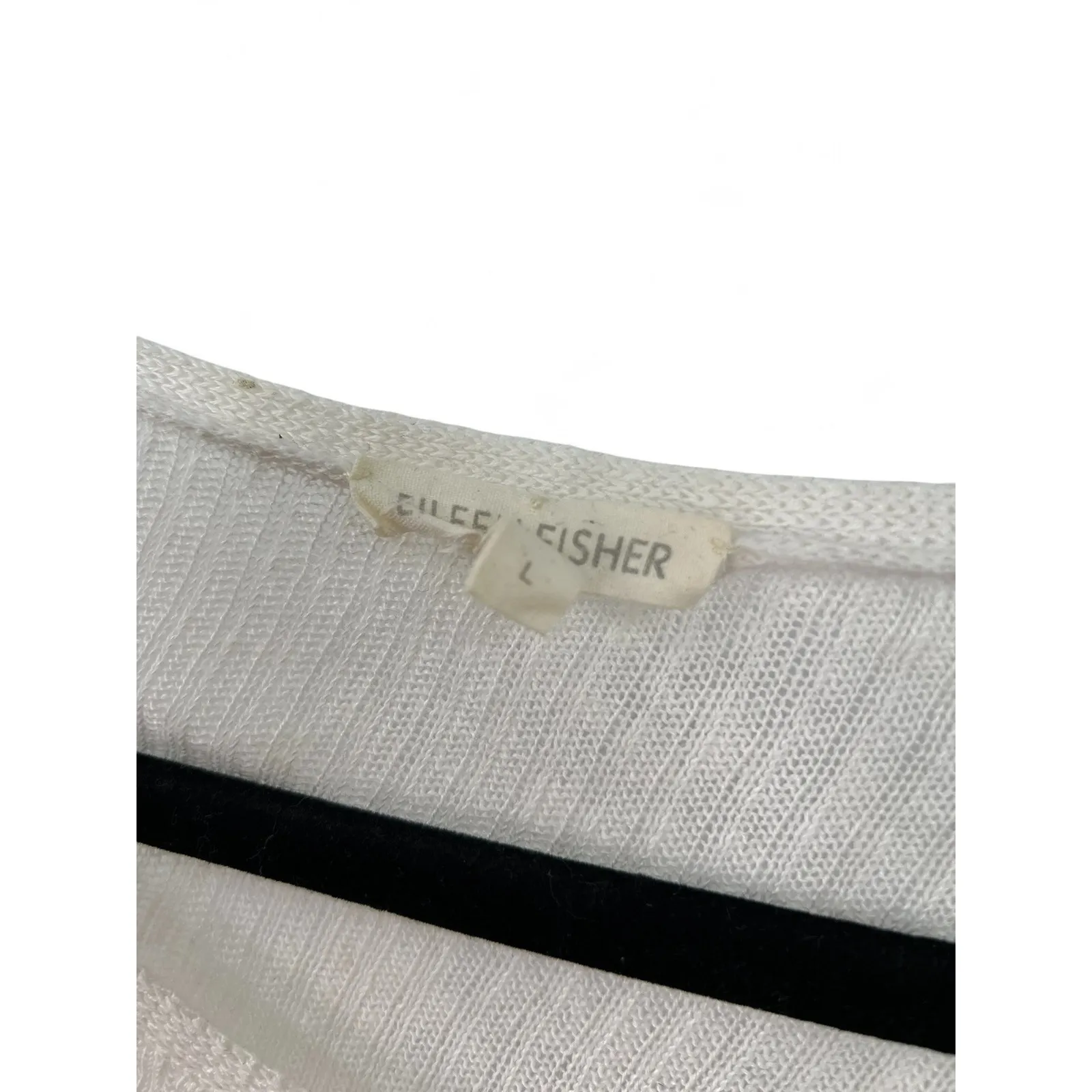 EILEEN FISHER | L | Organic Linen Gauze Bateau Neck Poncho Knit Sweater Pullover - Image 7