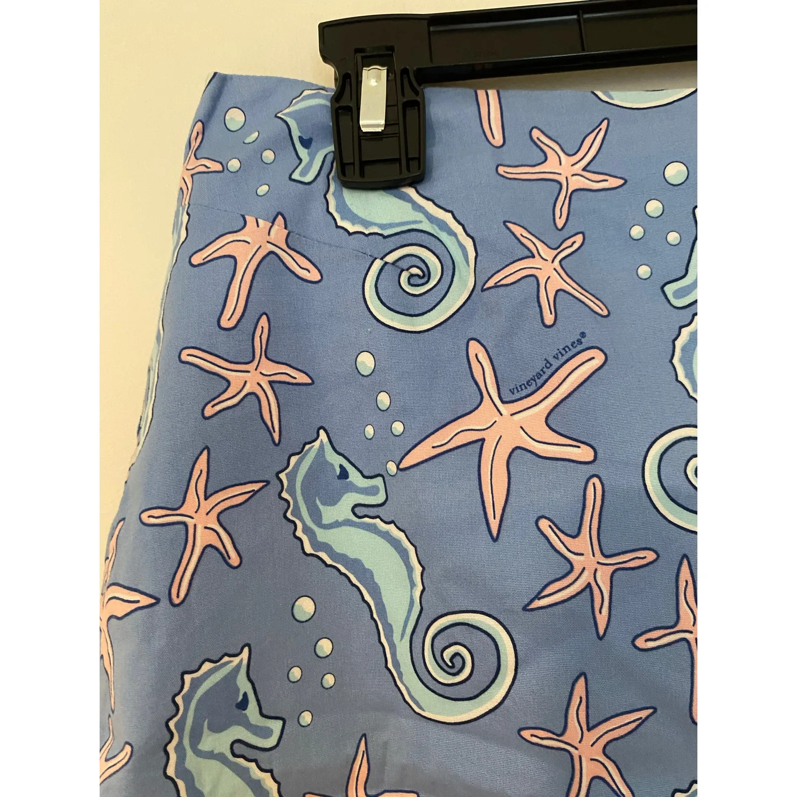 Vineyard Vines Seahorse Starfish Mini Preppy Skirt Pink Coral Blue EUC Vintage 6 - Image 4