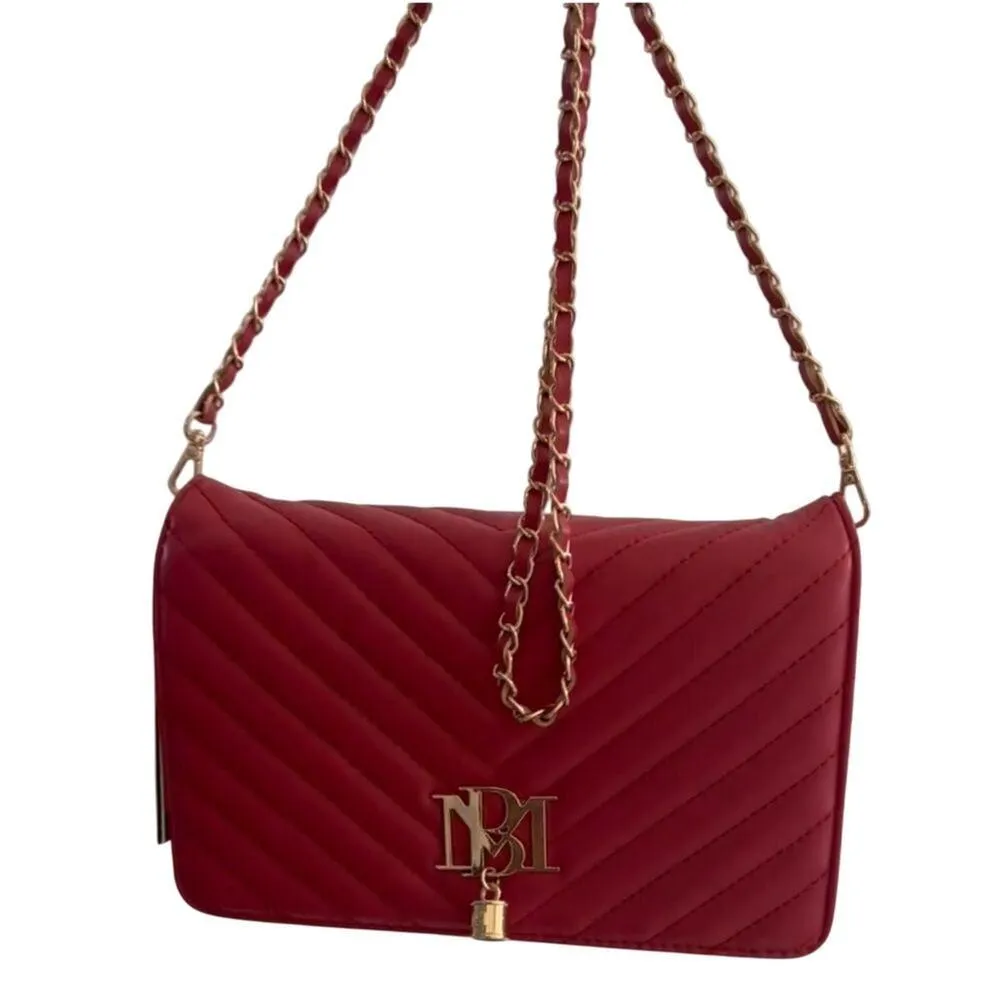 Badgley Mischka Women's Large Quilted Crossbody Bag in Red New With Tag - Image 4