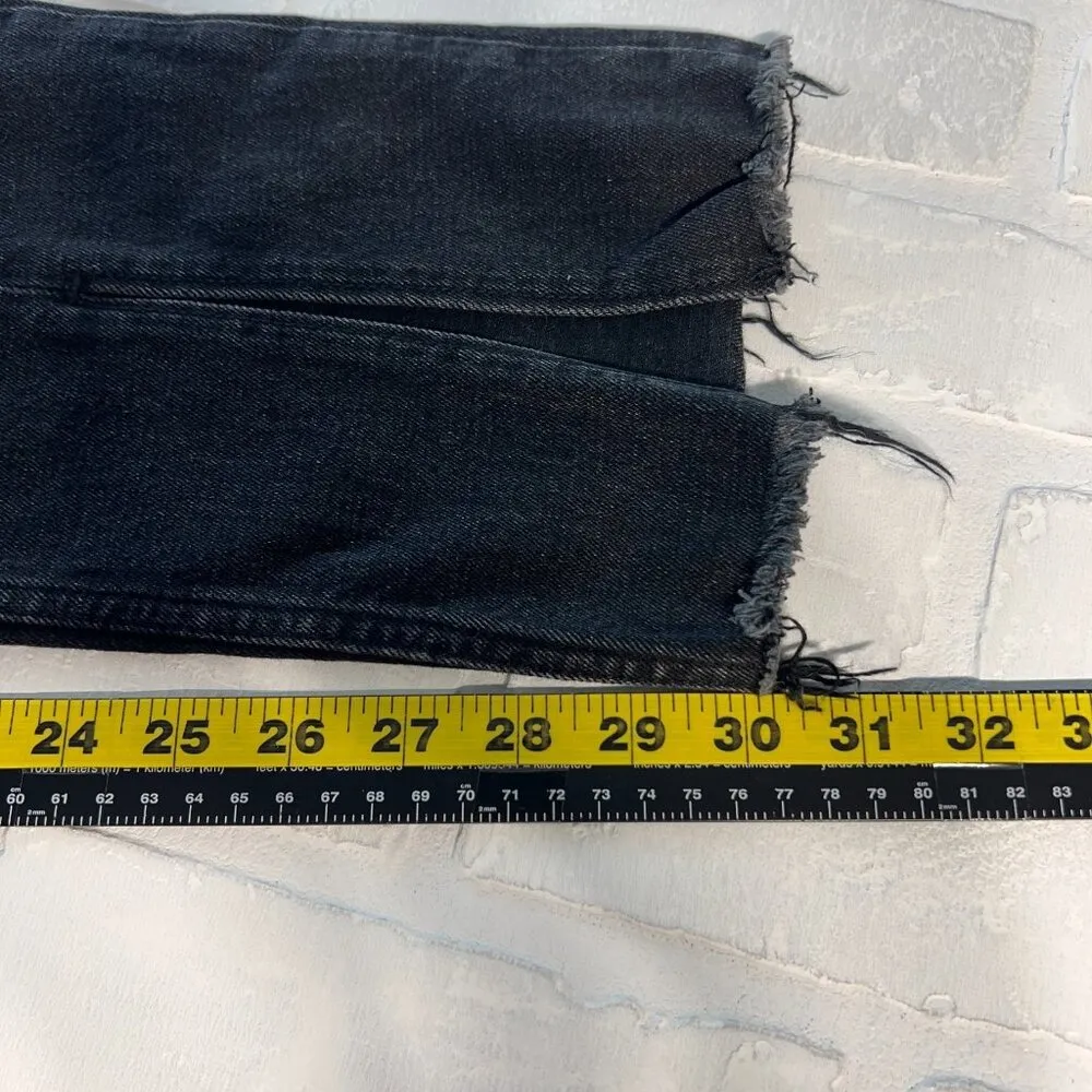 Abercrombie & Fitch Jeans Women 33 16R Black The Skinny High Rise Denim Slit Hem - Image 6