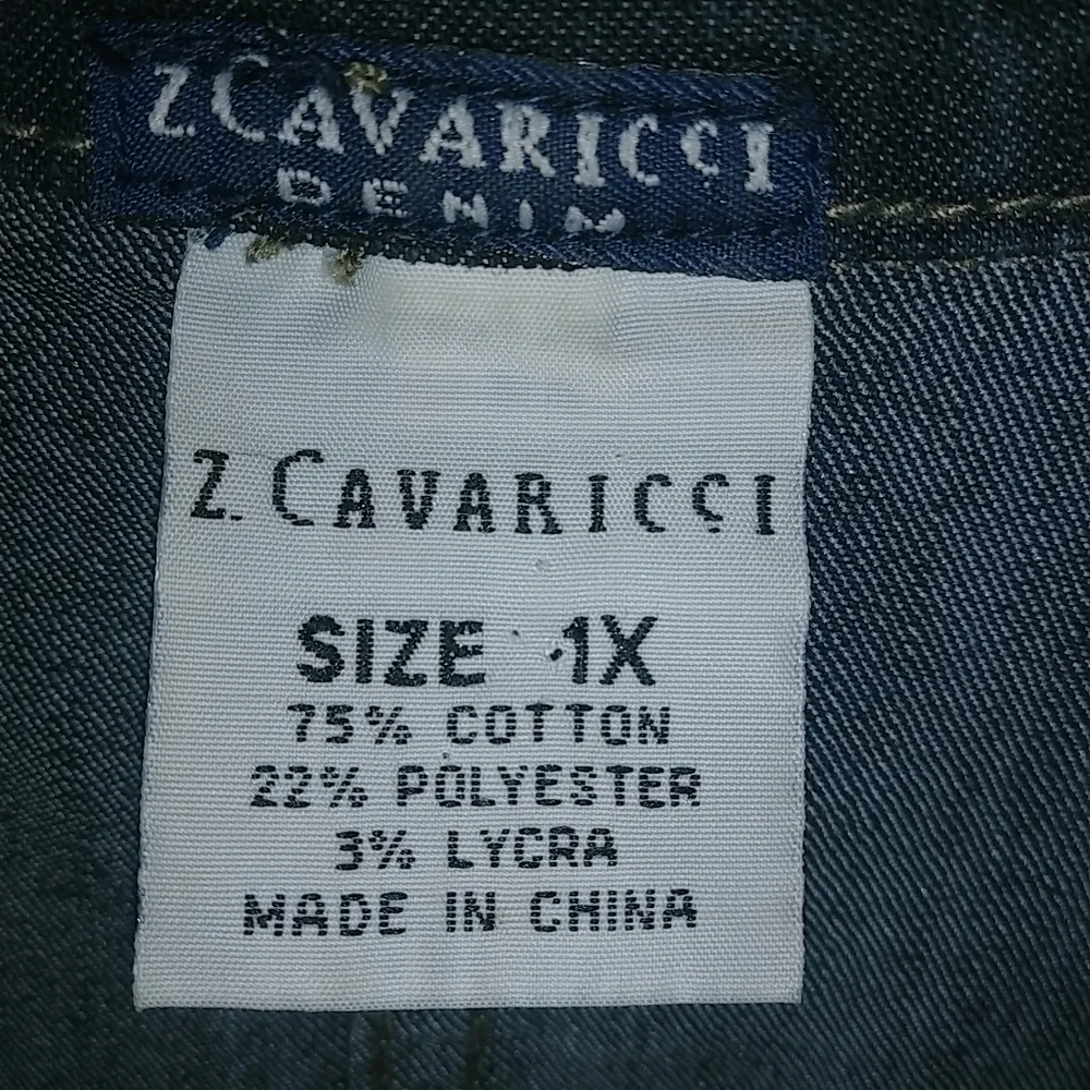 Z. Cavaricci 1X Y2K Dark Wash Denim Jeans Blazer Jacket Plus Blue - Image 6